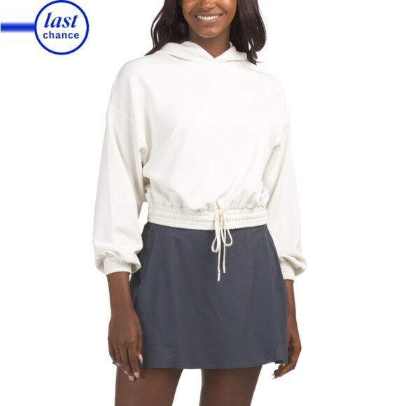 SWEATY BETTY White Cloudweight Cropped Hoodie - Picture 1 of 2